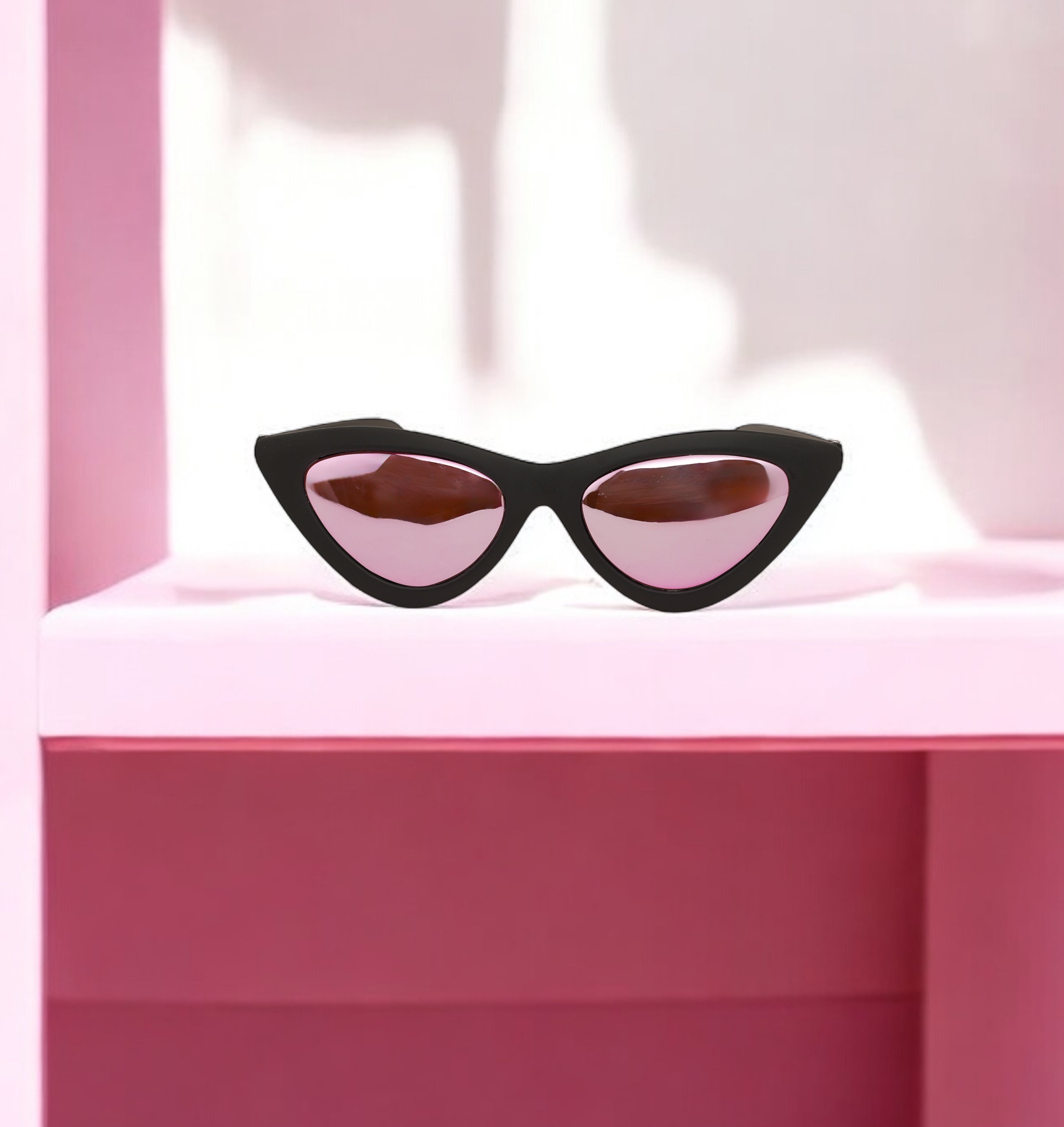 LENTES NEGRO CON ROSA METALICO